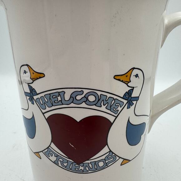 Vintage Country Goose Pitcher Welcome Friends Heart Farmhouse Kitchen Decor - Picture 2 of 10